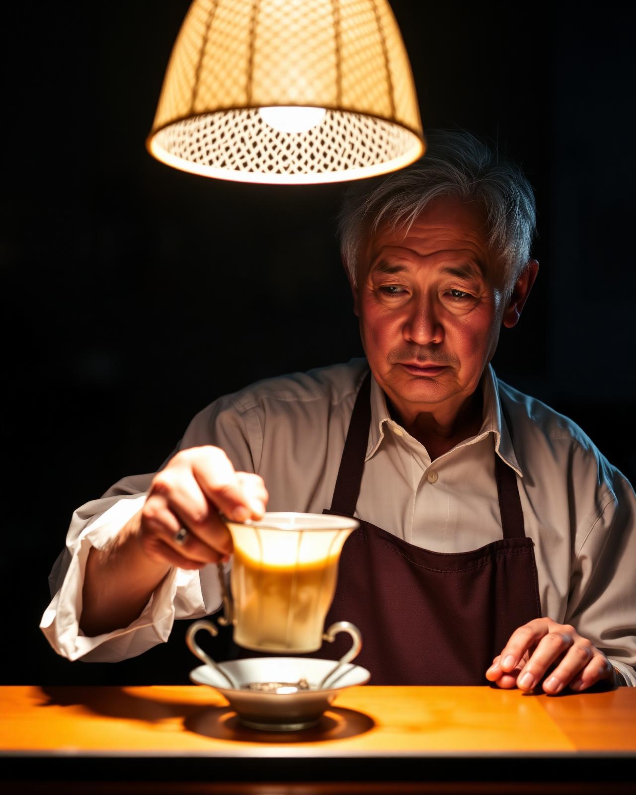 Tea master pouring